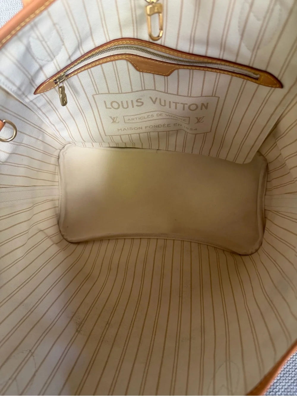 Authentic Preowned Louis Vuitton Damier Azur Neverfull MM Canvas Tote Handbag